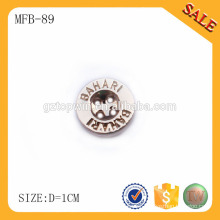 MFB89 Custom brand logo deboss metal 4 holes sewing button for clothing